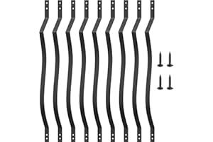 Akenow 61 Pack Metal Deck Spindles, 36"X1", Heavy Duty Railing, Wave Arc Baluster with Black Screws, Stylish for Outdoor Stair Porch