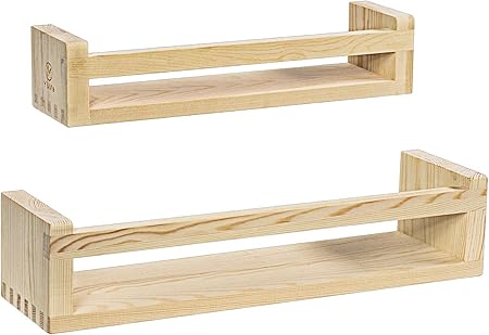 wooden shelves for nursery