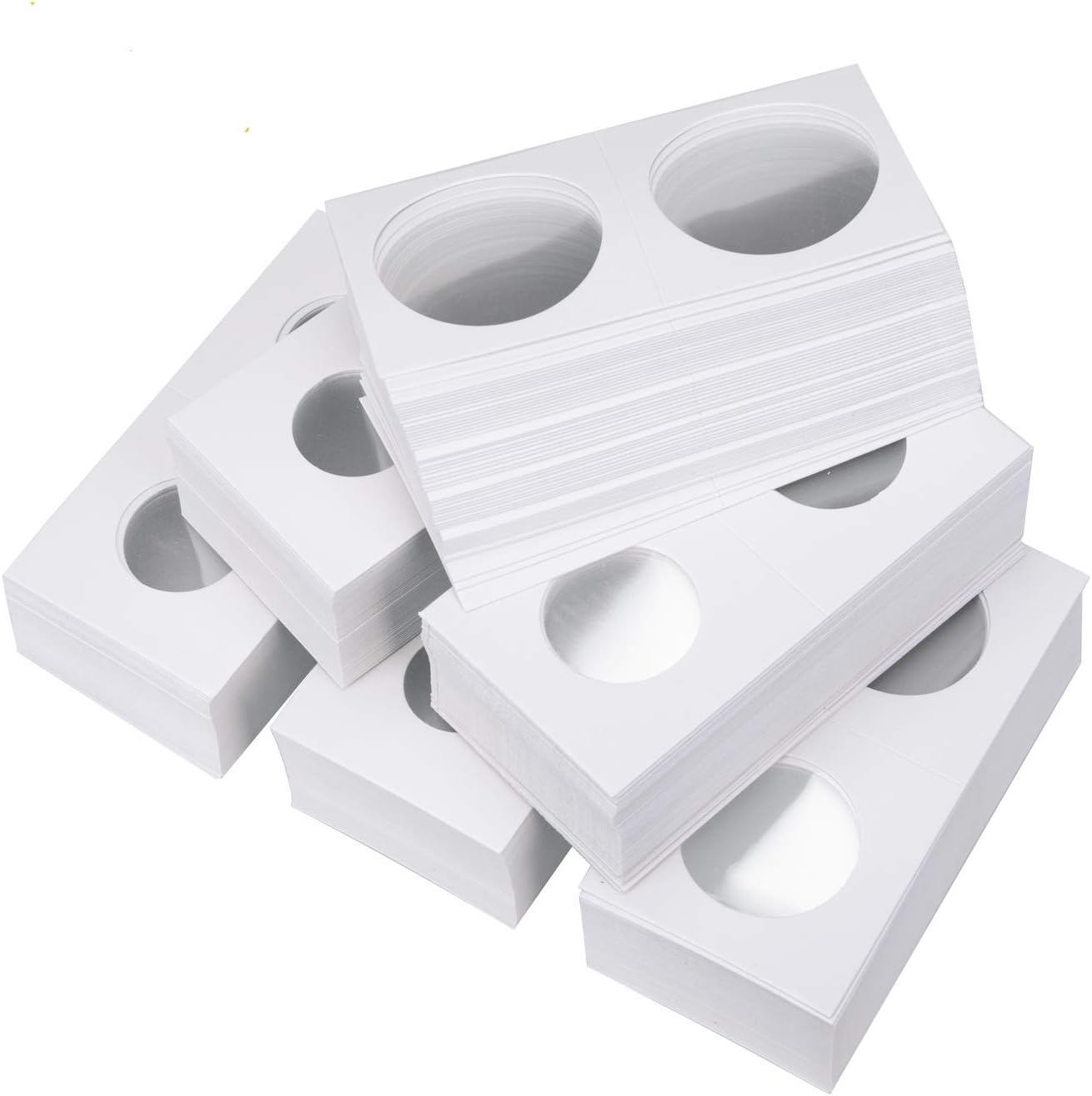 Jucoan 300 Pcs Cardboard Coin Holders 2" x 2" Coin Flips