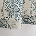 jinchan Linen Curtains for Living Room, Blue Floral Paisley Patterned Curtains 84 Inch Length, Light Filtering Ikat Drapes for Bedroom, Vintage Farmhouse Window Treatments, Grommet Top 2 Panels, Blue