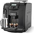 MEROL Fully Automatic Espresso Coffee Machine, 19 Bar Cafe Maker Built-in Adjustable Grinder and Manual Milk Frother Steam Wand, for Cappuccino Latte Macchiato, for Coffee Lover, ME-715, Black