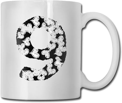 Amazon Co Jp マグカップ 数字9イラスト おもしろいセラミックカップ コーヒーカップ 直飲み アフタヌーンティー 環境に優しく 330ml ギフトcup よい質感 滑り止め ホーム キッチン