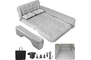 Failenfeivp SUV Air Mattress - Thickened and Double Air Mattress Sided Flocking Travel Inflatable Car Mattress Bed with Electric Air Pump and 2 Pillows, Car Sleeping Bed for Home Outdoor and Travel