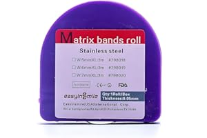Smileheven Matrix Bands Strip Roll Sectional Contoured Stainless Steel Matrices Bands Teeth Restoration 3x6x0.05mm