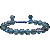 Amazing Gemstone Chocolate Brown Glass Bracelet for Women Men's Gifts - Glowing Sea Glass Bracelet - Beaded Adjustable Bracelet