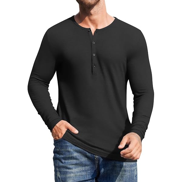 SpearPoint Men's Short Sleeve Henley Shirt - Cotton Blend, 3-Button, Soft & Breathable - Casual Stretch Tee