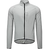 WOSAWE Lightweight Windproof Cycling Jacket with YKK Dual Zipper Water-Repellent Reflective Windbreaker for Running Commuting