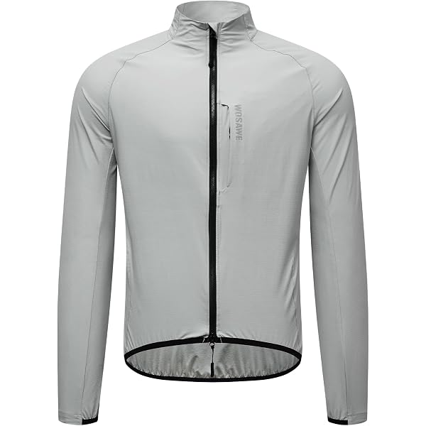 WOSAWE Men's Waterproof Cycling Jacket – Windbreaker Hoodie – High Visibility Black – Polyester Activewear