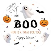 SerpizePaty 60pcs Happy Halloween Stickers for Kids 2 Inch | Halloween Tags For Goodie Bags For Envelope, Ghost Labels For Treats, Cute Ghost Boo Stickers For Party Decorations