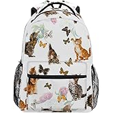 Nander Backpack Travel Lovely Cat Flower Butterfly School Bookbags College Bag for Womens Mens Boys Girls