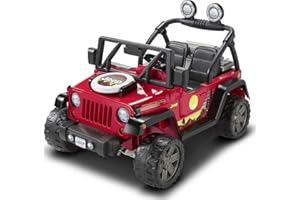 Power Wheels Ride-On Toy BBQ Fun Jeep Wrangler Battery-Powered Vehicle with Sounds, Pretend Grill & 5 Food Pieces, Preschool Kids 3+ Years​