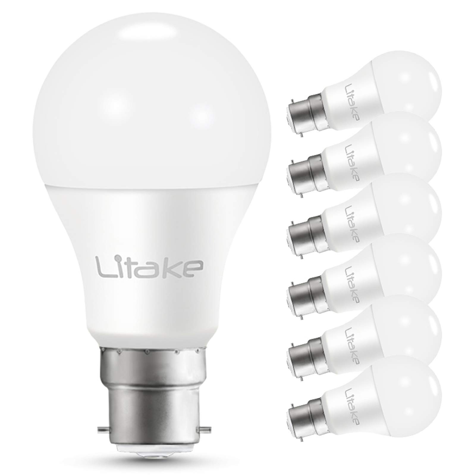 Litake B22 LED Bulbs, 6 Pack Bayonet Light 100W Equivalent Incandescent Bulbs 11W Warm White 2700K Super Bright 1100LM Energy Saving Non-Dimmable [Energy Class A+++]