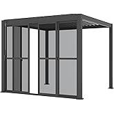Mirador Accessory - 10' Sliding PC Door with Handle for Pergola 111 Series, 4-Piece Detachable Moveable Door, Easy Install Wi