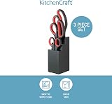 KitchenCraft Kitchen Scissors Set with Block 4 Piece Multi Purpose Shears Black view 2