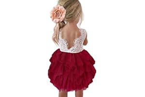 Topmaker Backless A-line Lace Back Flower Girl Dress
