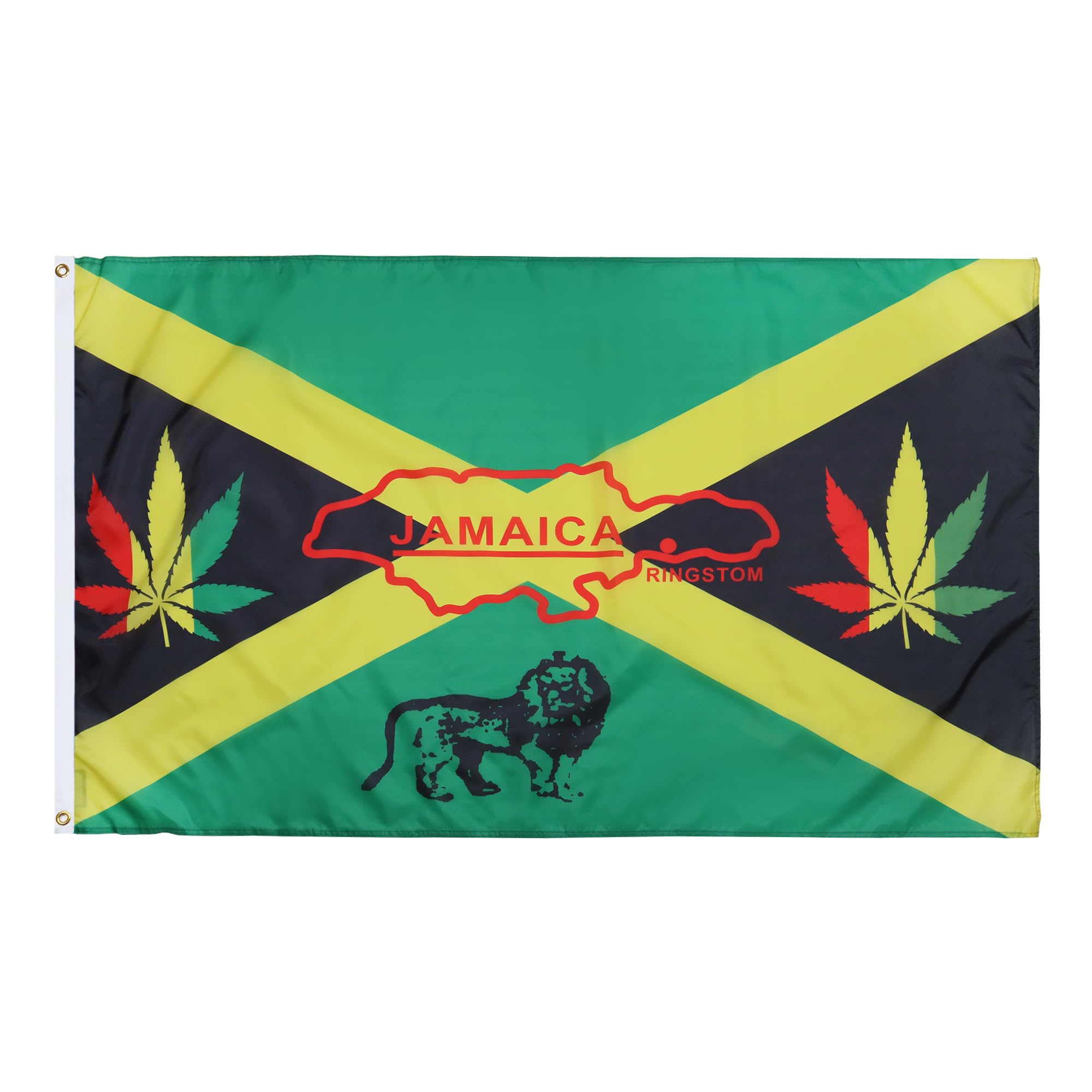 AZ FLAG - Jamaica Reggae Flag - 2x3 Ft - 100D Polyester Jamaican Rasta Banner with Two Metal Grommets - Fade Resistant - Vivid Colors - 2' x 3' Feet - 90x60 Cm