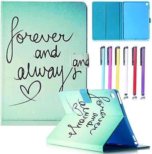 2016 New iPad Pro (9.7 Inches) Case, Hismo(TM) Smart Painted Pattern Leather Stand Folio Wallet [Card Slot/Holder] [Auto Wake/Sleep Function] with Stylus Touch Pen- Forever