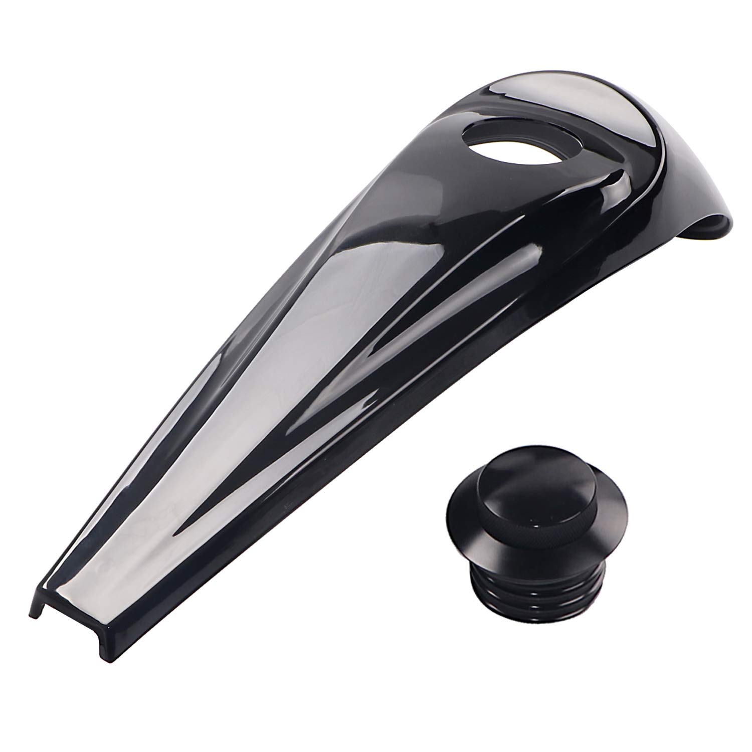 Gloss Black Dash Fuel Console with Gas Tank Cap Cover For Harley Touring 2008-2018