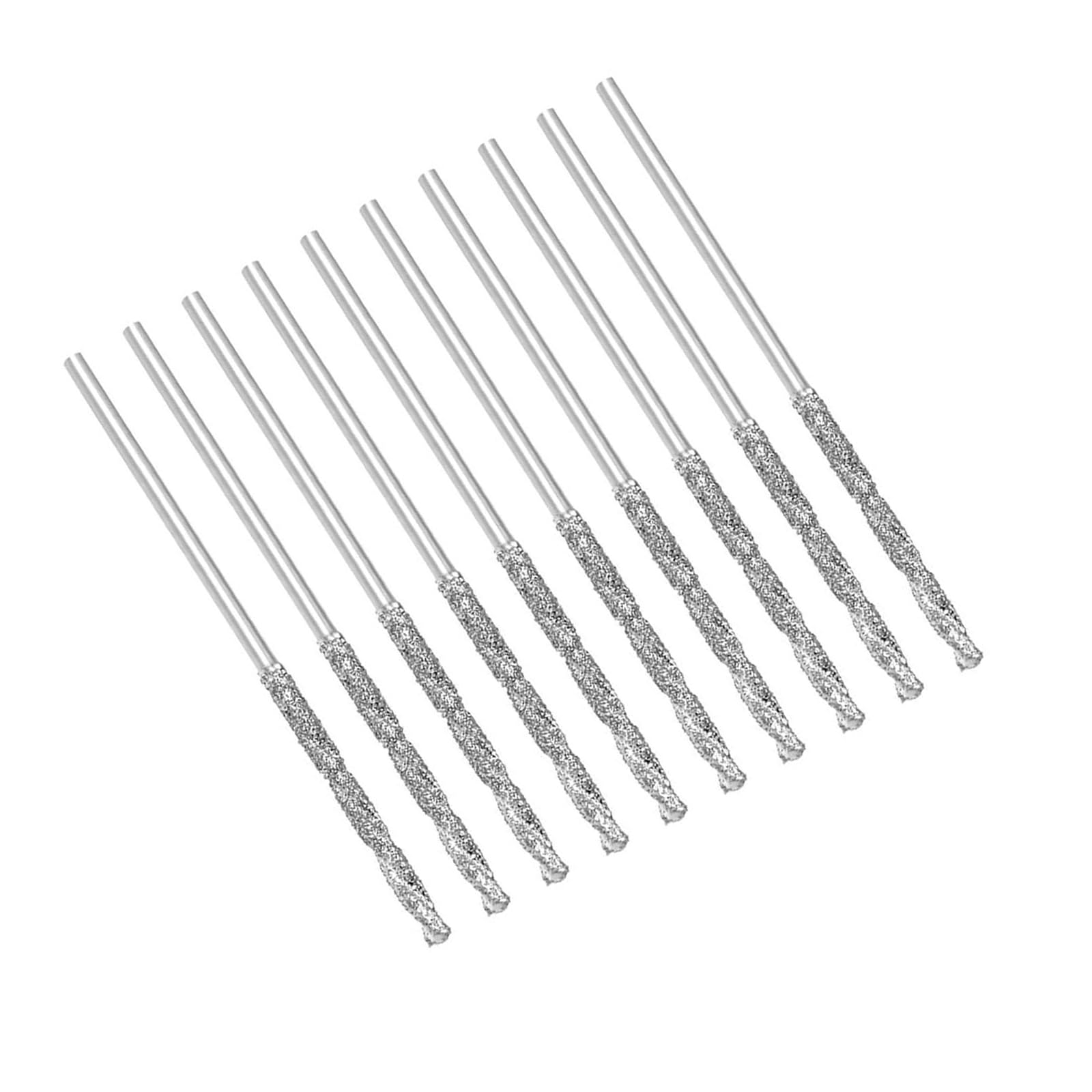 TOP-VIGOR 10Pcs 0.8mm Diamond Twist Drill Bit, Diamond Tipped Twist Drill Bit Set Masonry Drill Bits Rotary Tools for Wood Glass Stone Cutting