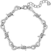 HAQUIL Gothic Punk Gothic Punk Barbed Wire Thorns Chain Bracelet, Hip Hop Rock Cool Adjustable Bangle Jewelry for Women Men