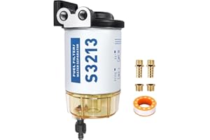 S3213 Fuel Water Separator Marine, Fuel Filter Water Separator with 3/8" Barb and 1/4" NPT Fittings, Compatible with Yamaha M