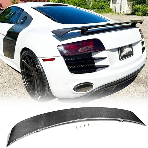 MCARCAR KIT Carbon Fiber Rear Trunk Spoiler Compatible with Audi R8 V8 ...