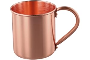 450ML Pure Copper Mug, Elegant Gold Cup with Comfortable Handle for Coffee, Beer, Tea and Outdoor Camping, Wide Mouth for Eas