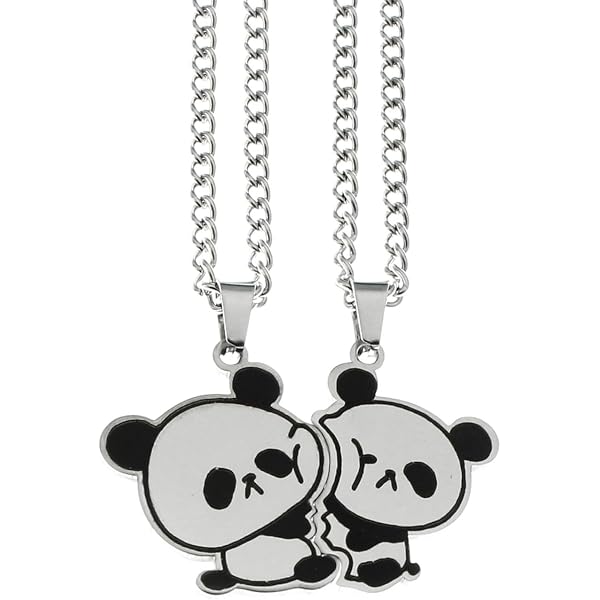 Amazon.com: Kumshunie Stainless Steel Panda BFF Necklace for 2