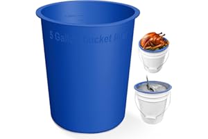 EAGLE CREATE 5 Gallon Reusable Bucket Liner, Time Saving Concrete Tools Durable Silicone Bucket Insert, Food Grade Container for Food Storage, Turkey Brining Bags, for Paint, Thinset, Tile, Putty, Ice, Halloween