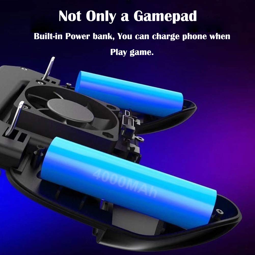 YZmoffer Mobile Game Controller Gamingpad with 4000mAh Power Bank Cooling Fan