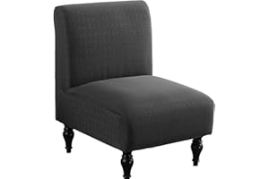 LAVISH COVER LavishCover Armless Accent Chairs Covers, Thick Armless Recliner Sofa Cover Stretchable, Removable Armless Chair Slipcover for Living Dining Room Hotel (Darkgrey, 1pc)