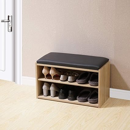 Homjoy Modern Design Shoe Cabinet Wooden Shoe Rack Closet Hallway