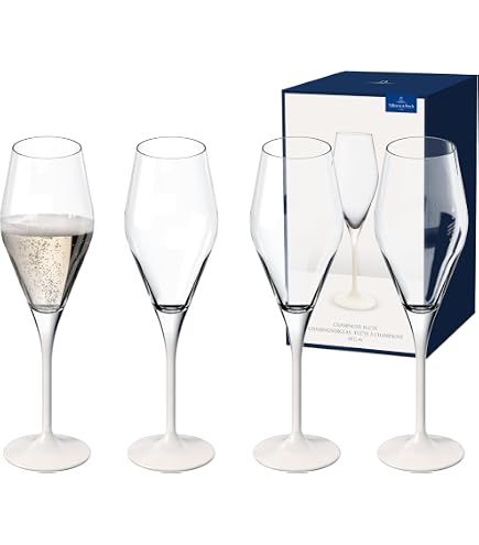 Villeroy & Boch Maxima – Lot De 4 Flûtes à Champagne Cristal 150 Ml, 26,5 Cm – Lave-Vaisselle – Élégance Gastronomique