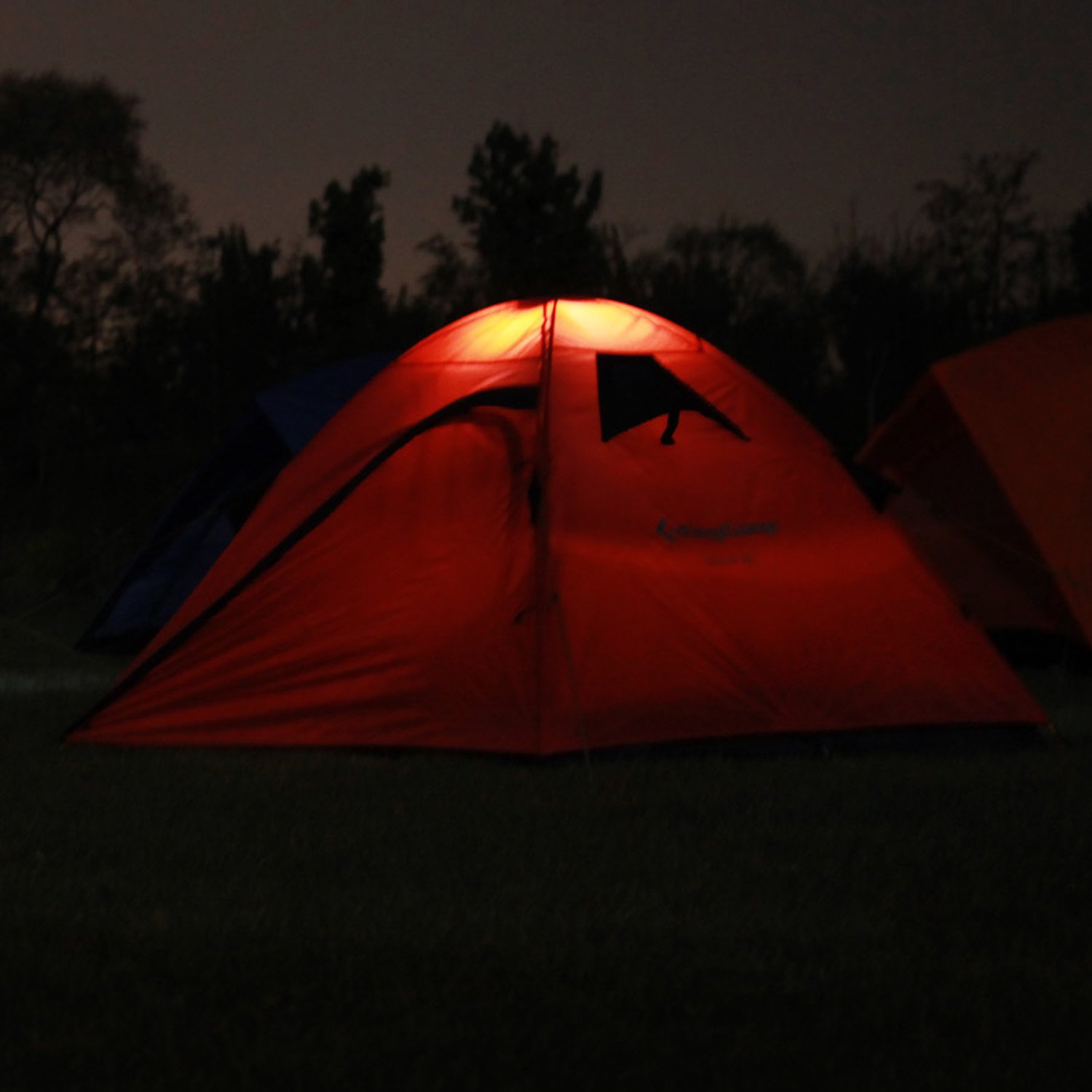 KingCamp Double Layer 2 Person Portable Water Resistant 5000mm Backpacking Tent (Orange)