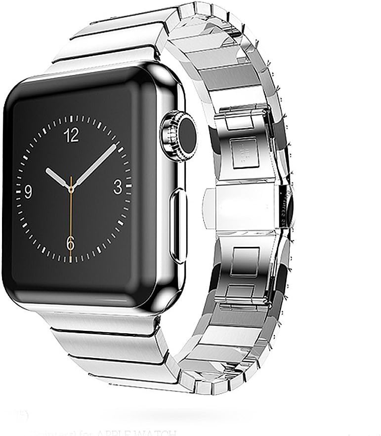42 mm Apple Watch Stainless Steel strap watch Milanese band Butterfly Latch accessories Replacement band buckle Basic / Sport / Edition included adapter - in silver by OKCS
