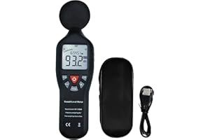 TEKCOPLUS Decibel Meter, Sound Level Meter,Portable Noise monitor with 30dB~130dBA Measuring Range, LCD Backlight Display, Compact Tripod Mount, Noise Measurement Professional Instrument
