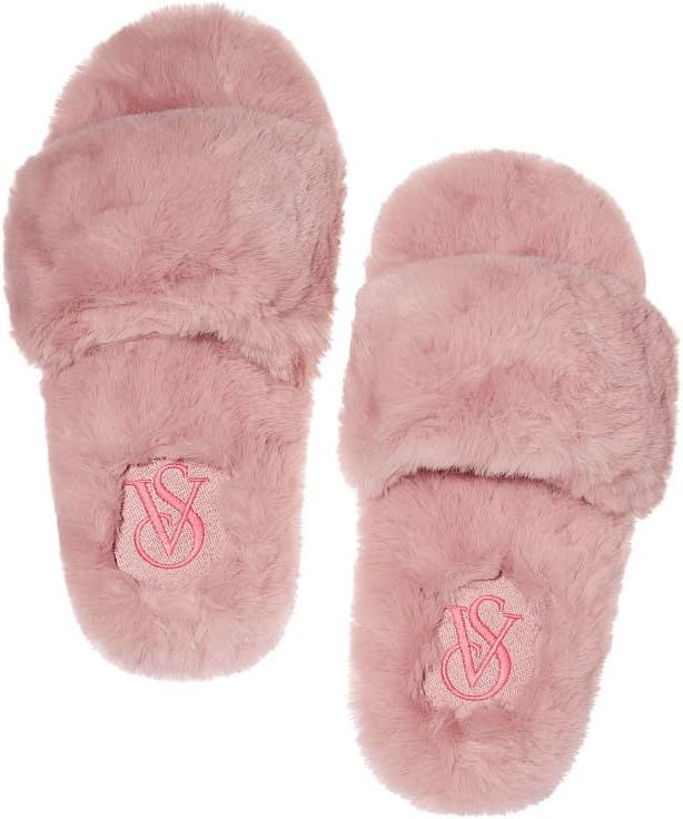 victoria secret pink fluffy slippers