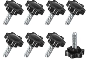 M METERXITY 8-Pack Star Clamping Knobs, 1/4-20UNC 0.79" (20mm) Male Thread Hand Tightening Screw for Machinery/Electronic/Fur