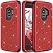 Galaxy S9 Plus Protective Case,Auker Heavy Duty Dual Layer Bling Glitter Shockproof [Hard PC+Soft Silicon] Military Grade Full Body Drop Protection Sparkly Case for Women Samsung S9 Plus (Red)