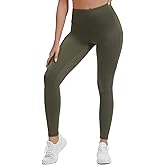 AMLEER High Waisted Full Length Leggings with Pockets for Women, Tummy Control 4-Way Stretch Moisture Wicking Yoga Leggings