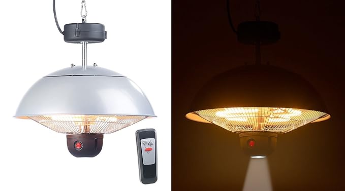 Semptec Urban Survival Technology Heizlampe: Infrarot-Decken-Heizstrahler m. Fernbed, 800-2.000 Watt, LED, IPX4 (Infrarot Dec