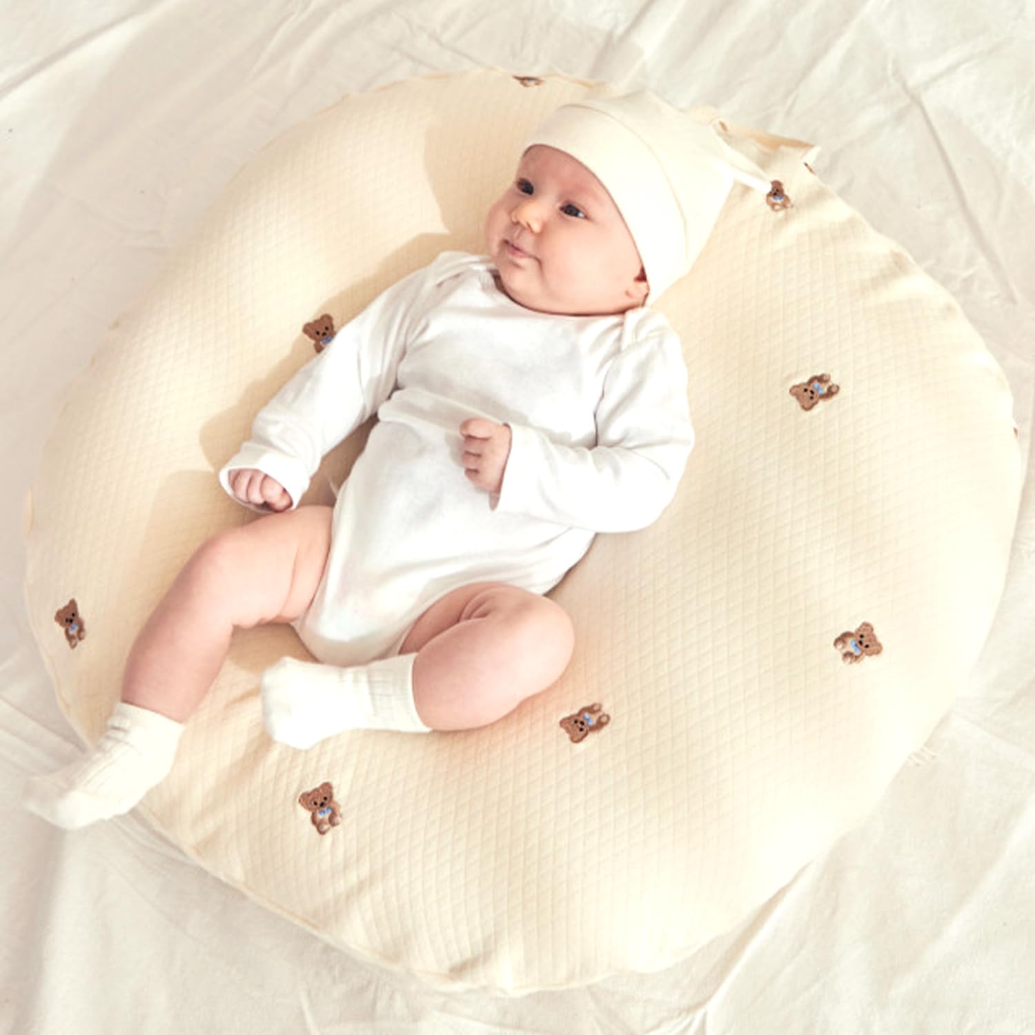 【正規販売店】 ROTOTObebe ロトトクッション エアメッシュ 授乳クッション 吐き戻し防止/背中スイッチ/専用ケース付し/出産祝い Cカーブ 背中スイッチ 背中センサー ベビー枕 ベッド カバー 洗える 新生児 まくら 斜面枕 ベビー用品 赤ちゃん 吐き戻し防止クッション 吐き戻し防止枕 リボンテディ, 商品セット)商品画像