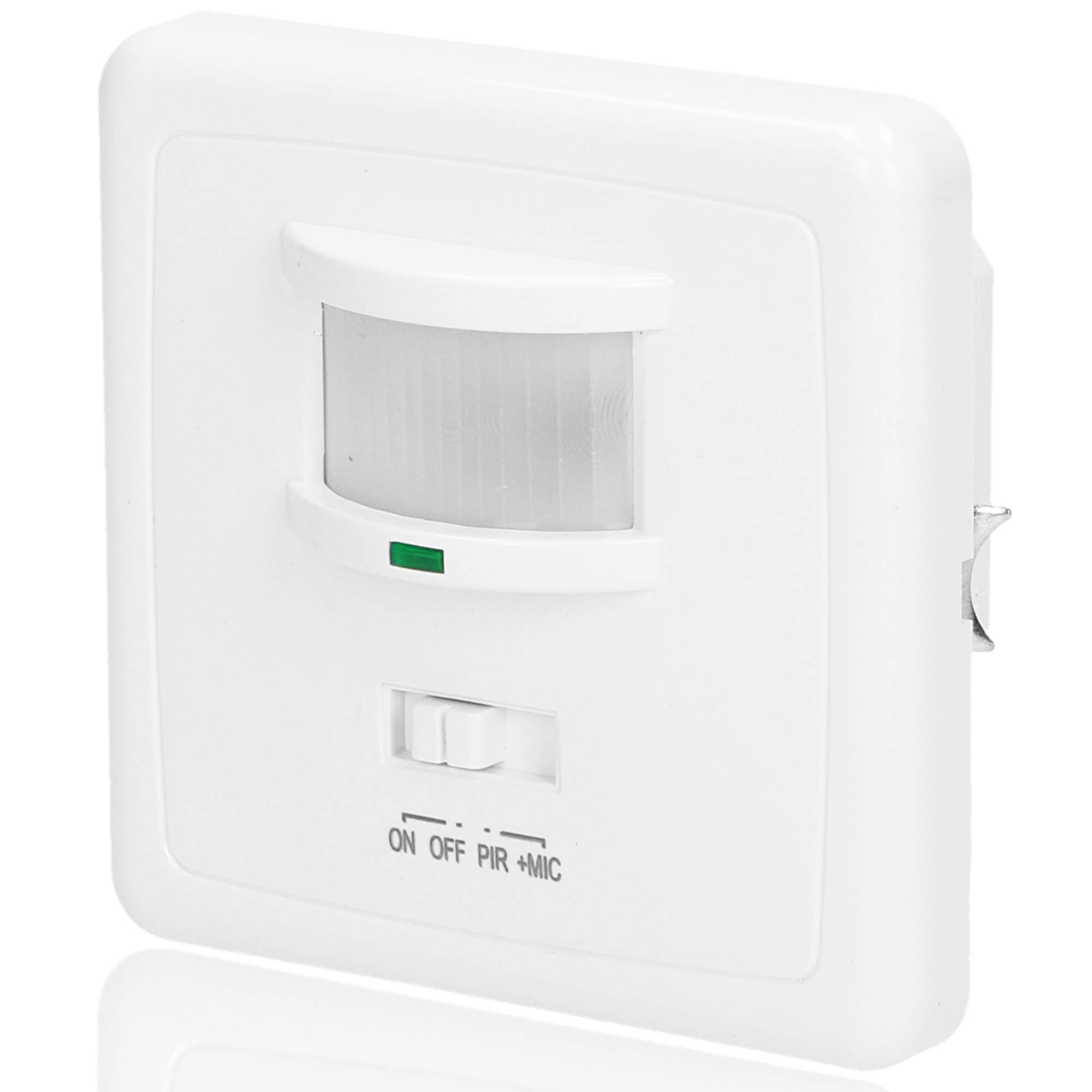 Orno OR-CR-206 Flush-Mounted Indoor Motion Sensor with Light Switch and Clapping Switch Does Not Work with LED, Minimum Load 40 W 160 Degree IP20 White