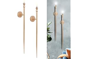OOOMART.COM Candle Sconces Long Wall Candle Holder - Set of 2 Gold Long Wall Candle Sconce Retro Chic Wall Sconces Candle Holder Decoration for Dining Room, Living Room, Office, Bathroom