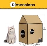 Conlun Cardboard Cat House with Scratching Board and Catnip Medium view 5