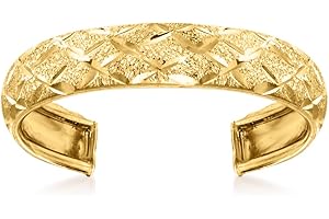 RS PURE Ross-Simons Pure Collection 14kt Yellow Gold Diamond-Cut Adjustable Toe Ring