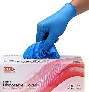 100pcs Disposable Gloves,Hizek Latex Free,Powder Free Soft Industrial Gloves,Cleaning Glove for Home Use,Color Blue,Size Small