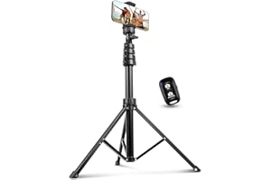 Aureday 62" Phone Tripod Accessory Kits, Camera & Cell Phone Tripod Stand with Wireless Remote and Universal Tripod Head Mount, Perfect for Selfies/Video Recording/Vlogging/Live Streaming