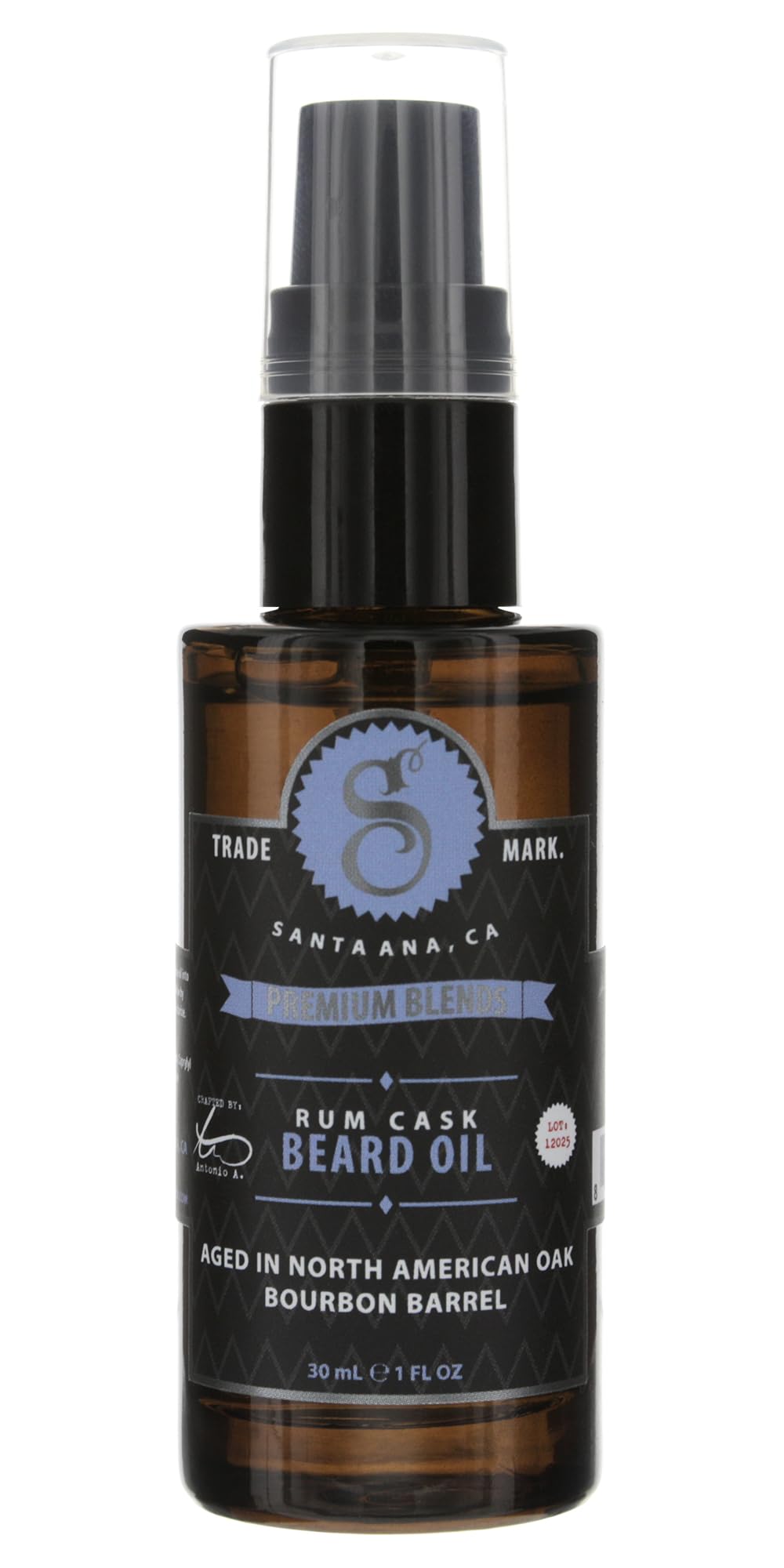 Suavecito Premium Blends Beard Oil, Leave-In Beard Conditioner For Softening Hair, Hydrating Skin, Eliminating Beard Dandruff, Healthy Beard Growth, Rum Cask Fragrance, 1 Fl Oz/28g