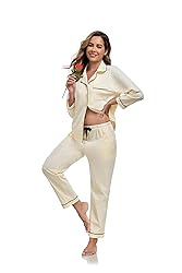 COLORFULLEAF Women's 100% Cotton Long Sleeve Pajama